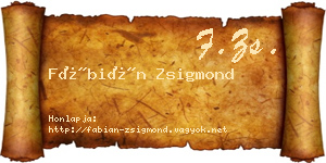 Fábián Zsigmond névjegykártya